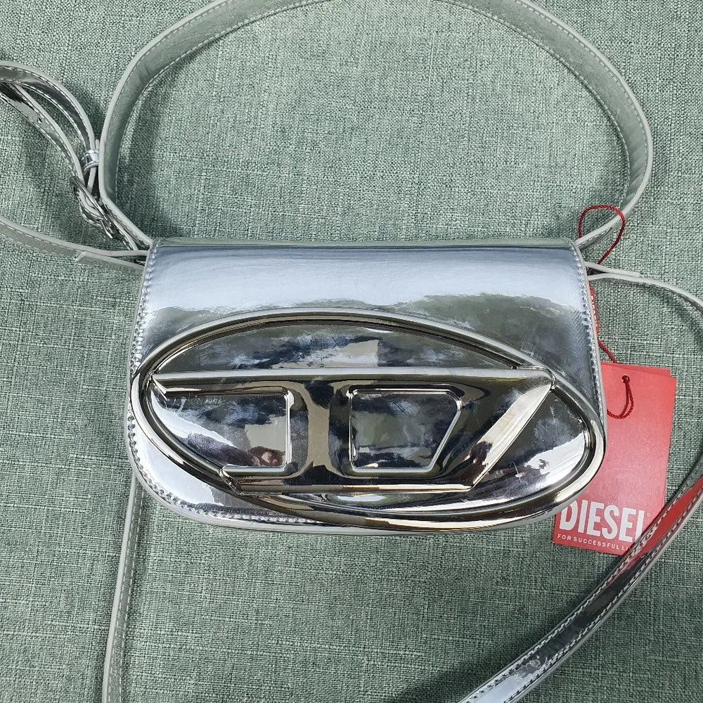 Diesel | Bags | Diesel Dr Shoulder Bag In Silver | Poshmark